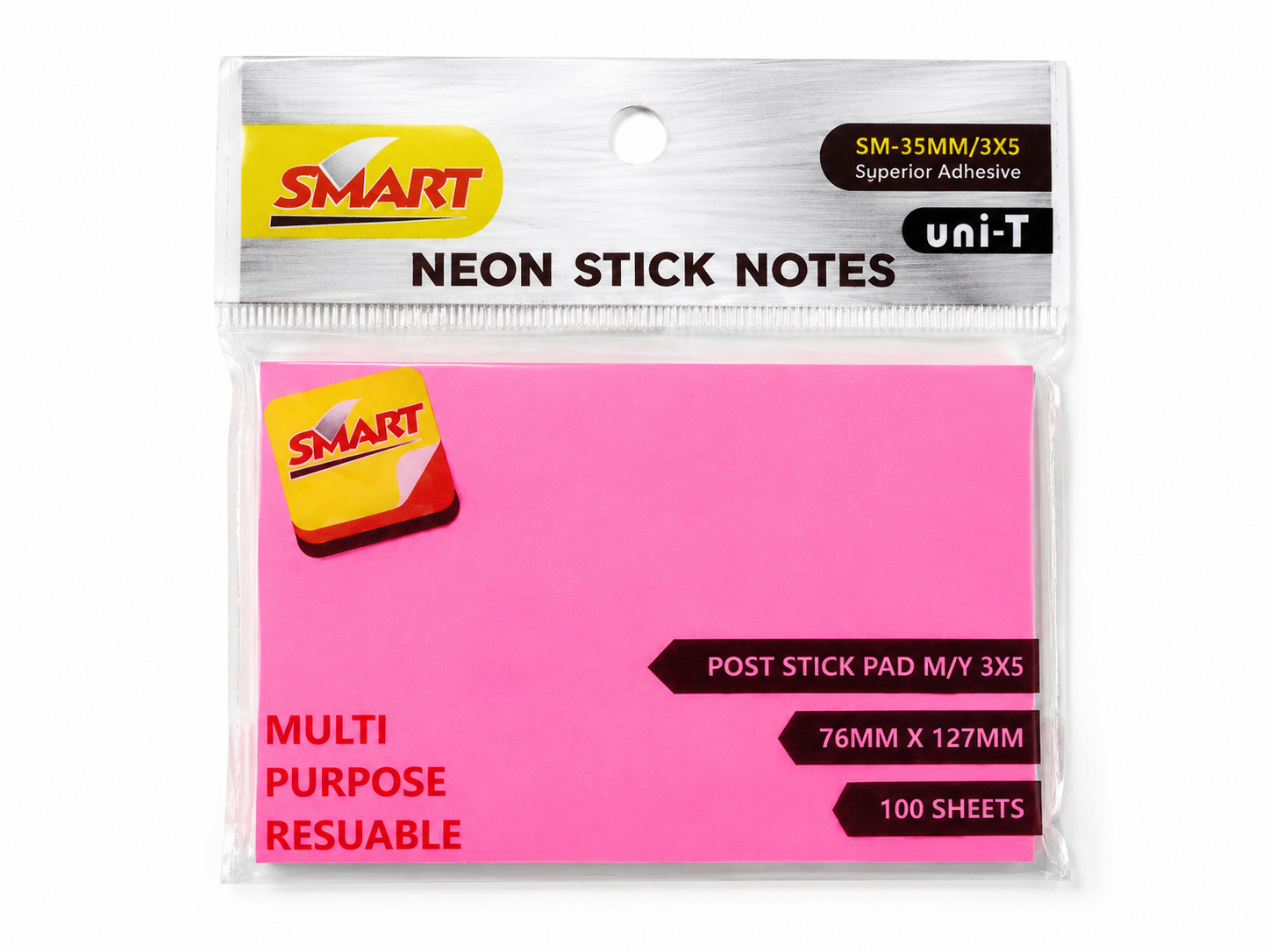 Smart Post Stick Pad M/Y 3x5 Inch – 100 Sheets Repositionable Sticky Notes
