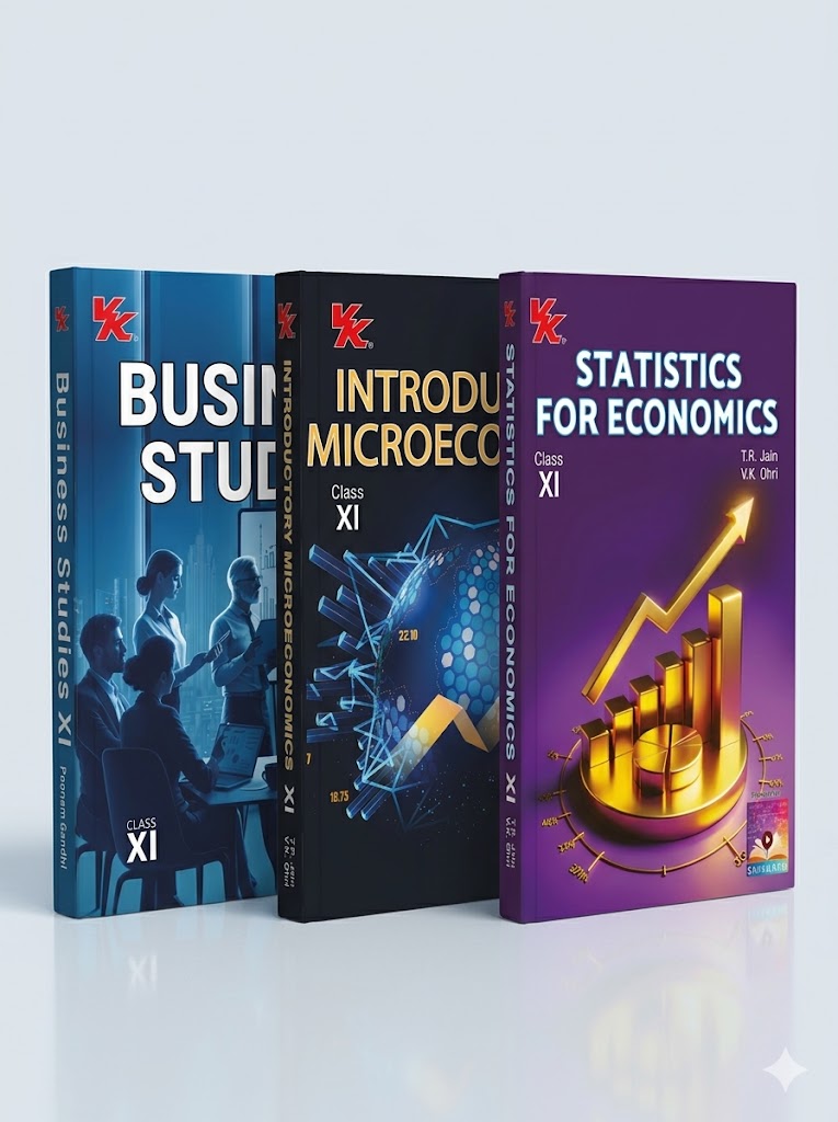 Class 11 Commerce Combo Set (3 Books) | Microeconomics + Statistics + Business Studies | CBSE English Medium