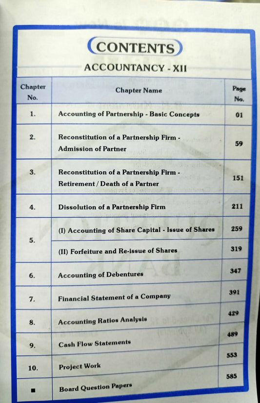 GBI Publication Accountancy Along with Project Work for Class 12th – M.P Board Paper (English Medium)