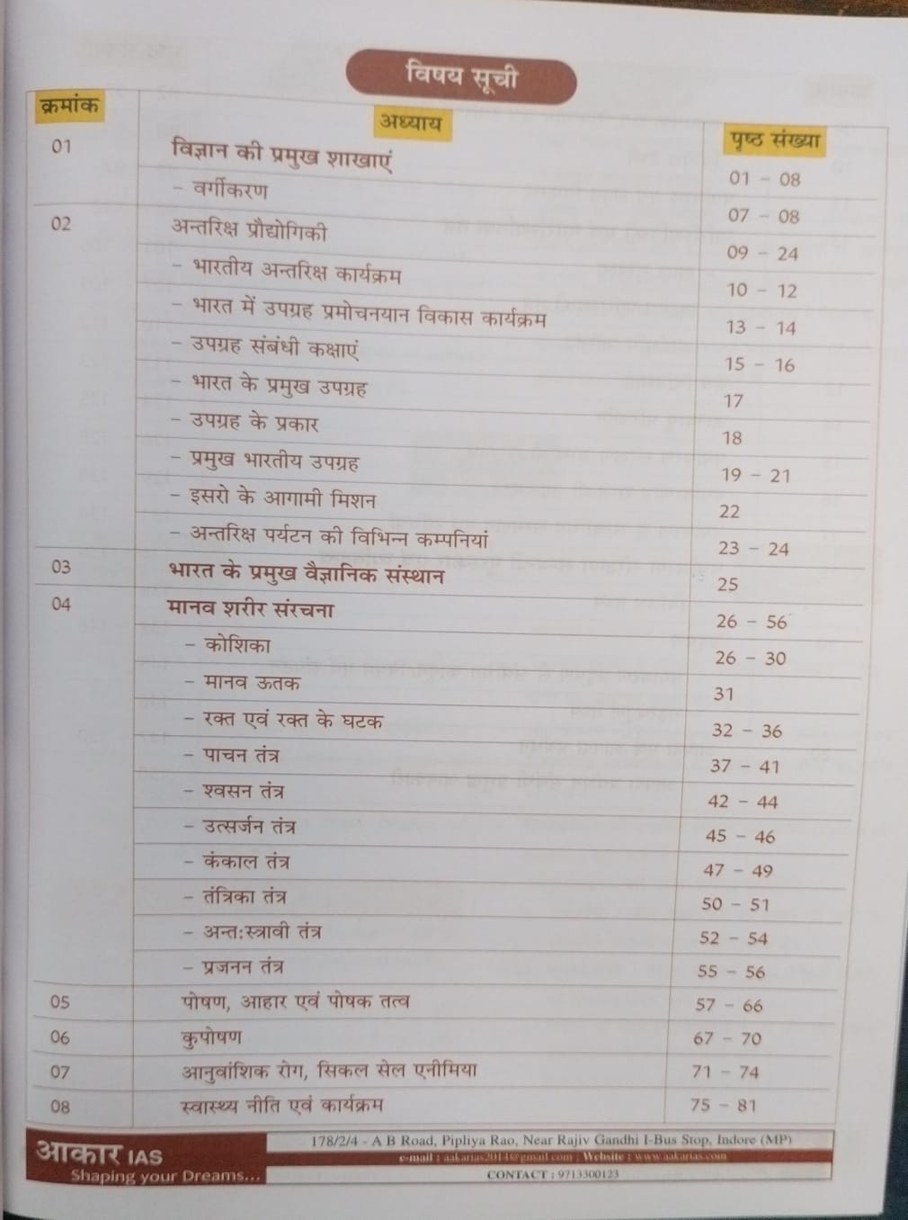 Aakar IAS MPPSC Lok Seva Aayog Prelims Unit-7: Vigyan, Pariyavaran Avam Svasthya 2026 [Hindi Medium]