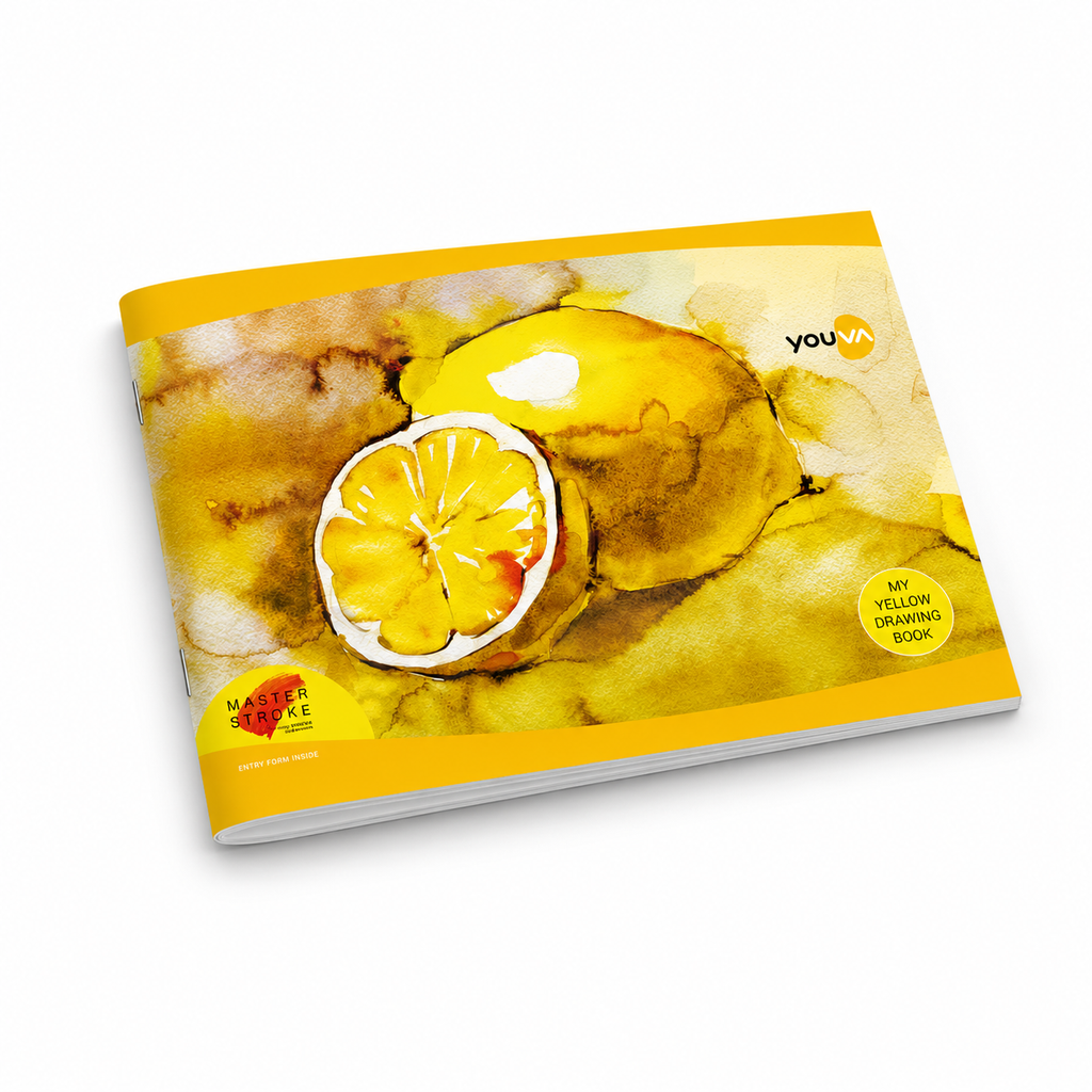 Youva Yellow Drawing Notebook – 21 × 29.7 cm, 36 Pages | Plain Drawing Paper