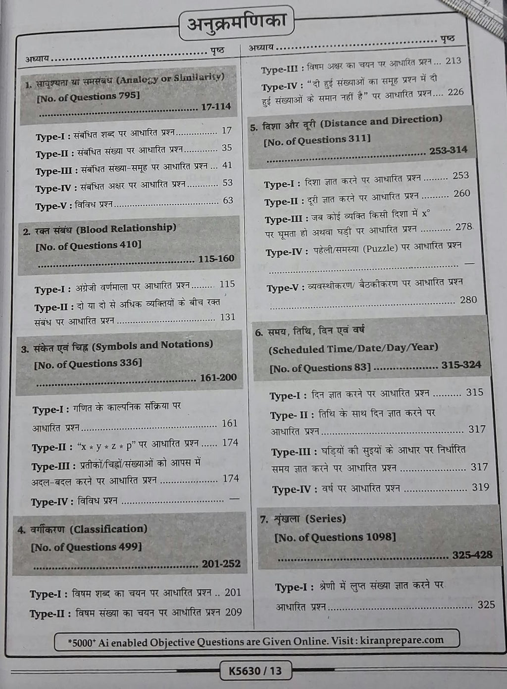 Kiran Publications Railway All Exams Reasoning, Chapterwise & Typewise Solved Papers 2025 (Hindi Medium)