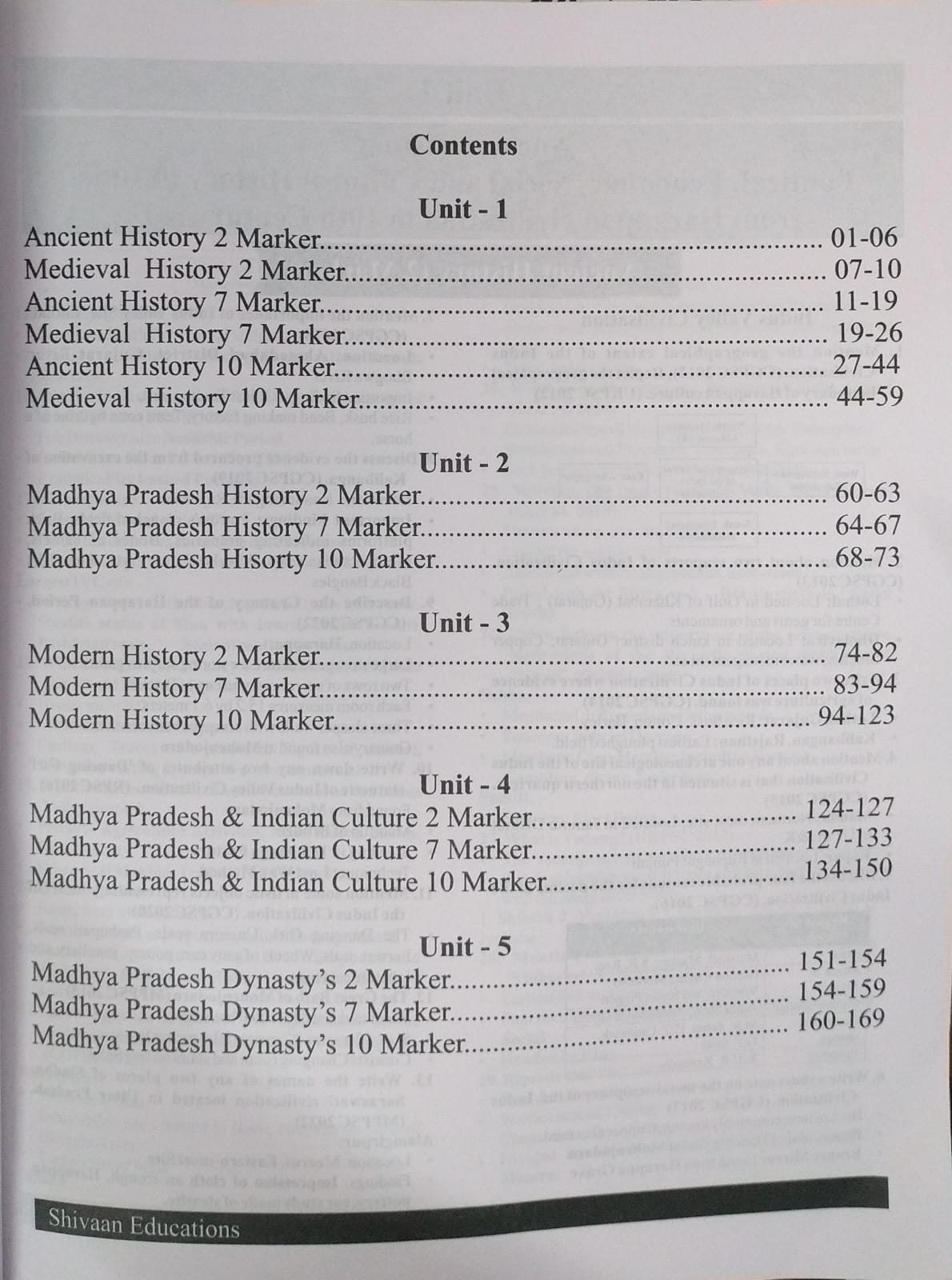 Shivaan MPPSC Paper-1, Part-A | Uttar Lekhan: History of India and Madhya Pradesh [English]