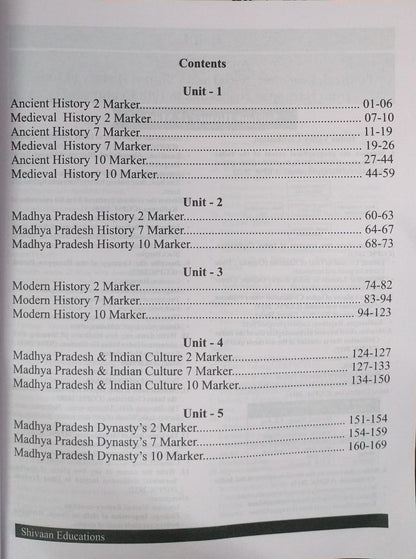 Shivaan MPPSC Paper-1, Part-A | Uttar Lekhan: History of India and Madhya Pradesh [English]