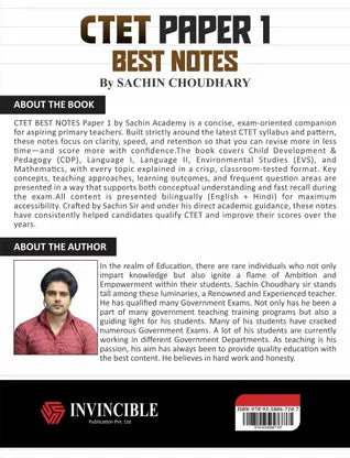 Invincible - CTET (Paper-1) Best Notes Updated by Sachin Choudhary | Hindi-English Medium