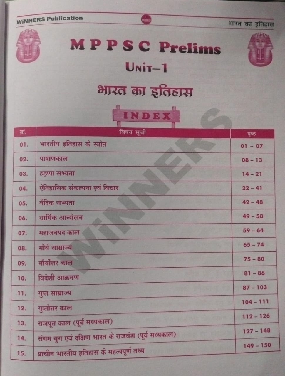 Winners Publication Bharat Ka Itihas Unit 1 [Hindi Medium]