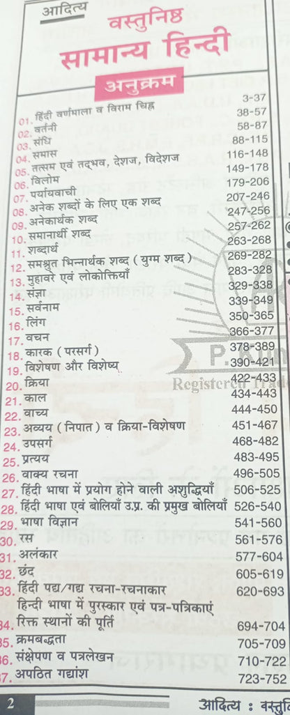 Aditya Publication - Vastunishth Samanya Hindi Book 2025 (6th Edition) Hindi Medium