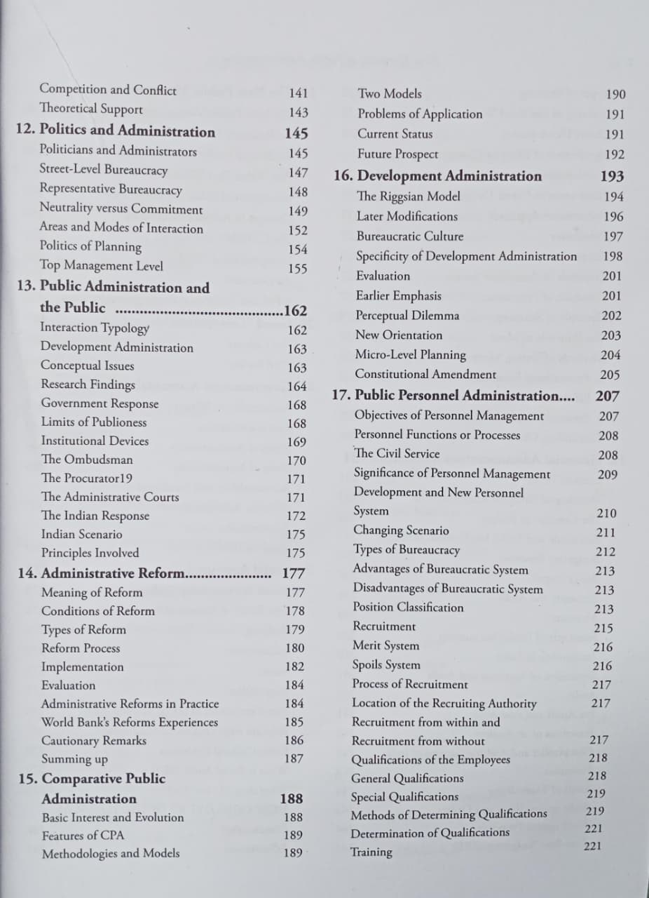Jawahar New Horizons of Public Administration by Mohit Bhattacharya (English Medium)