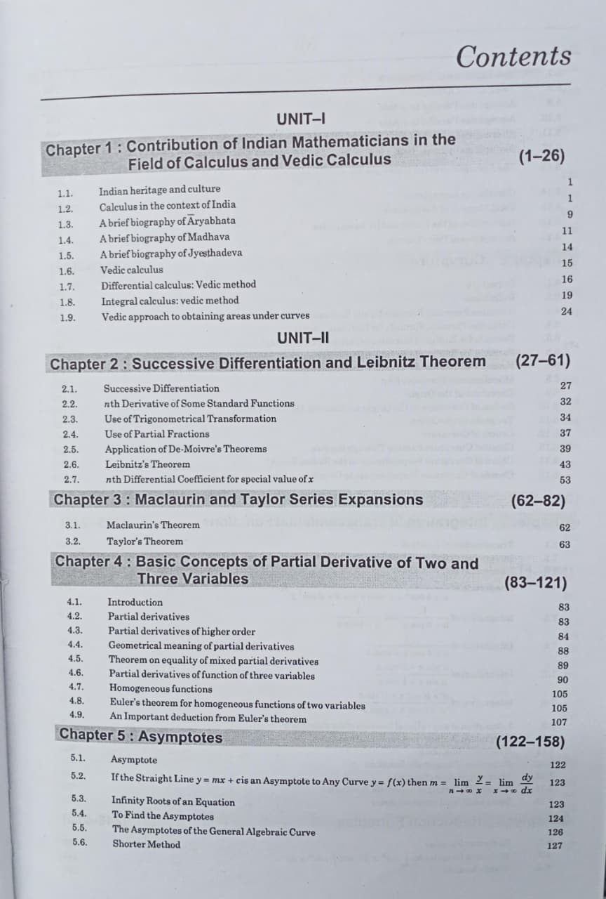Shree Shiksha Basic Calculus & Vector Calculus  B.Sc. 1st Year (M.P.) Minor-I By Dr. H.K. Pathak (English Medium)