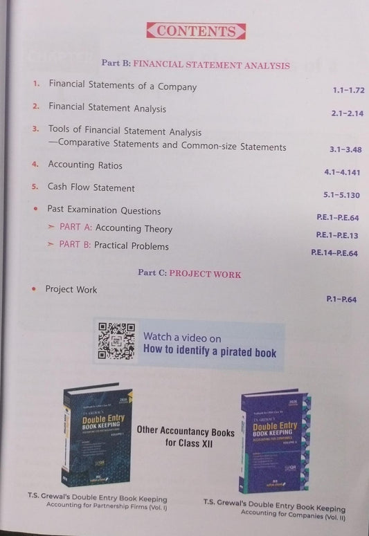 T.S. Grewal's Analysis of Financial Statements – Textbook for Class 12 |2026| (English Medium)
