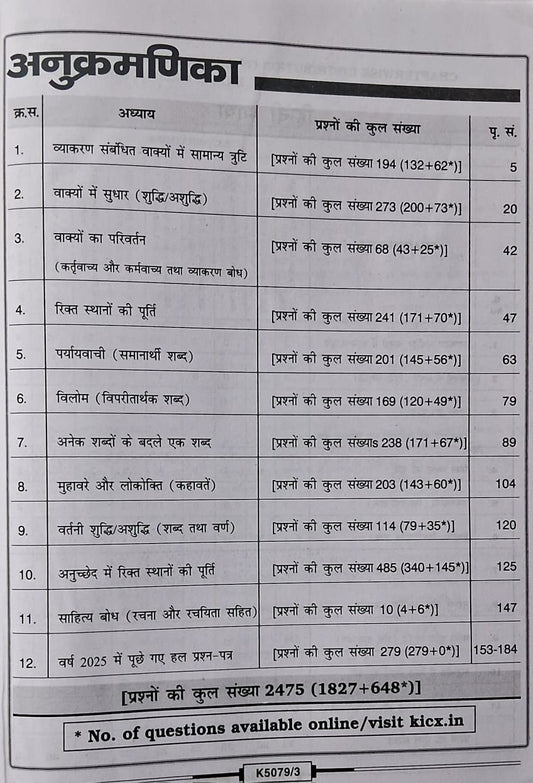 Kiran - SSC Constable GD Hindi Chapterwise Solved Paper (2470+ Objective Questions) Hindi Medium