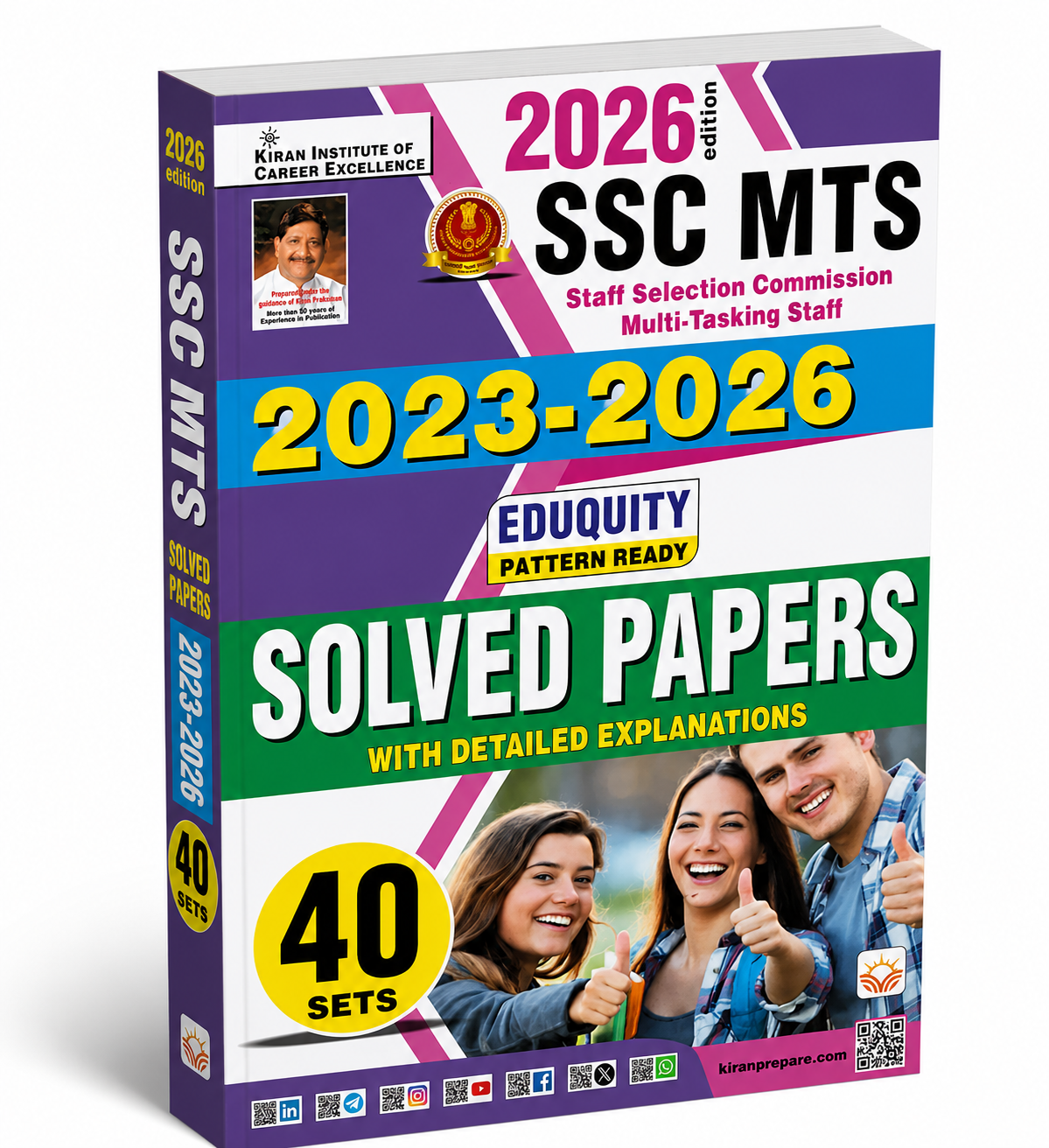 Kiran SSC MTS Solved Papers 2026 set of 40 (English Medium)