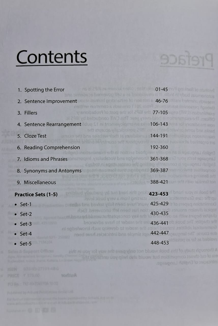 Arihant Bank PO English Language Chapterwise Solved Papers (2022–2000)English Medium