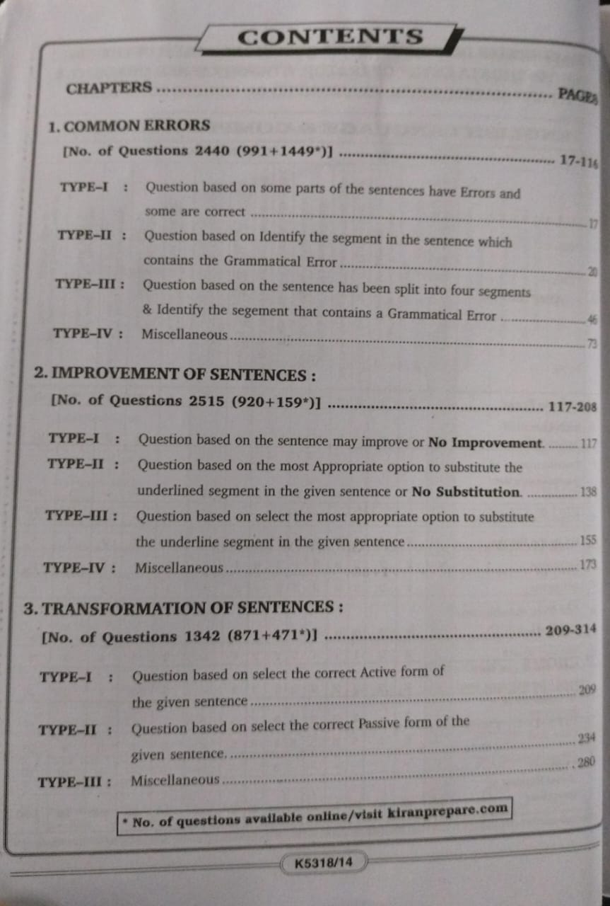 Kiran SSC English Language Chapterwise Solved Paper