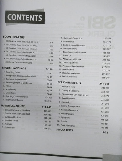 Arihant SBI Clerk Pre Exam (Phase 1) 2025 Study Guide [English]