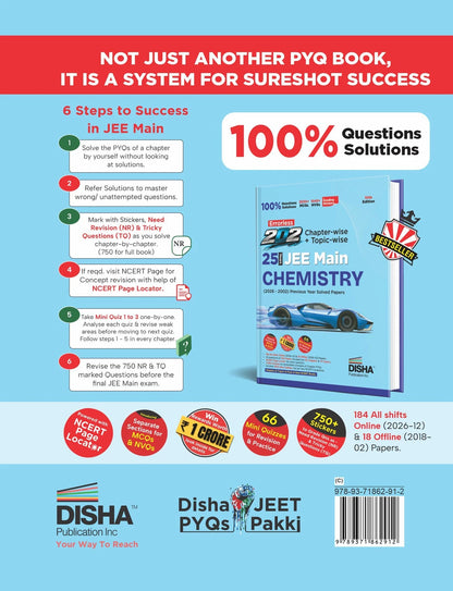 Disha Errorless 202 Chapter Wise Topic Wise 25 Year JEE Main Chemistry 10th Edition (English Medium)