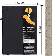 Youva Black Pearl A5 Notebook (14.8 × 21 cm) – 240 Pages Single Line
