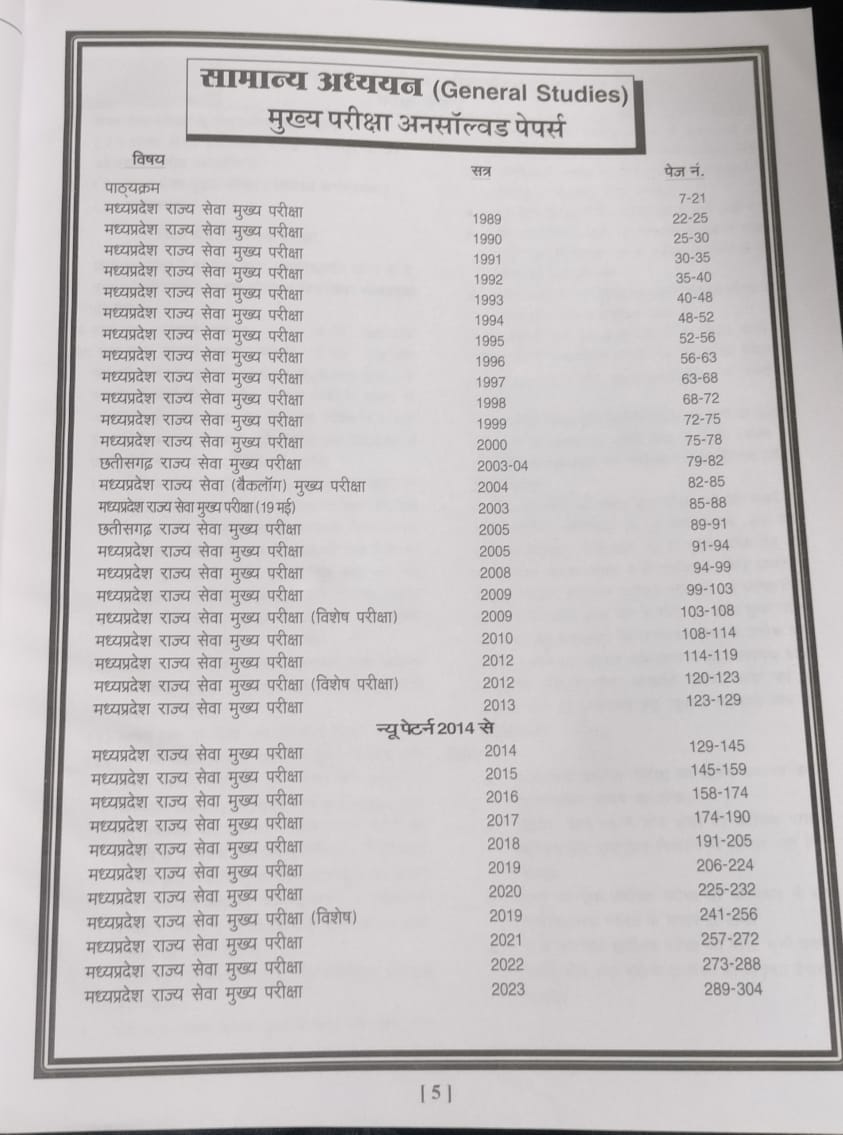 Mahavir Samanya Adhyayan – MPPSC Unsolved Papers Book (1989–2024)