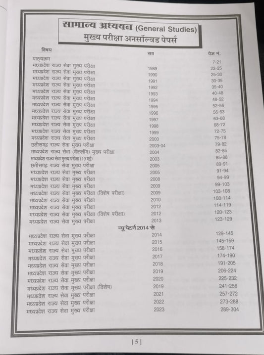 Mahavir Samanya Adhyayan – MPPSC Unsolved Papers Book (1989–2024)