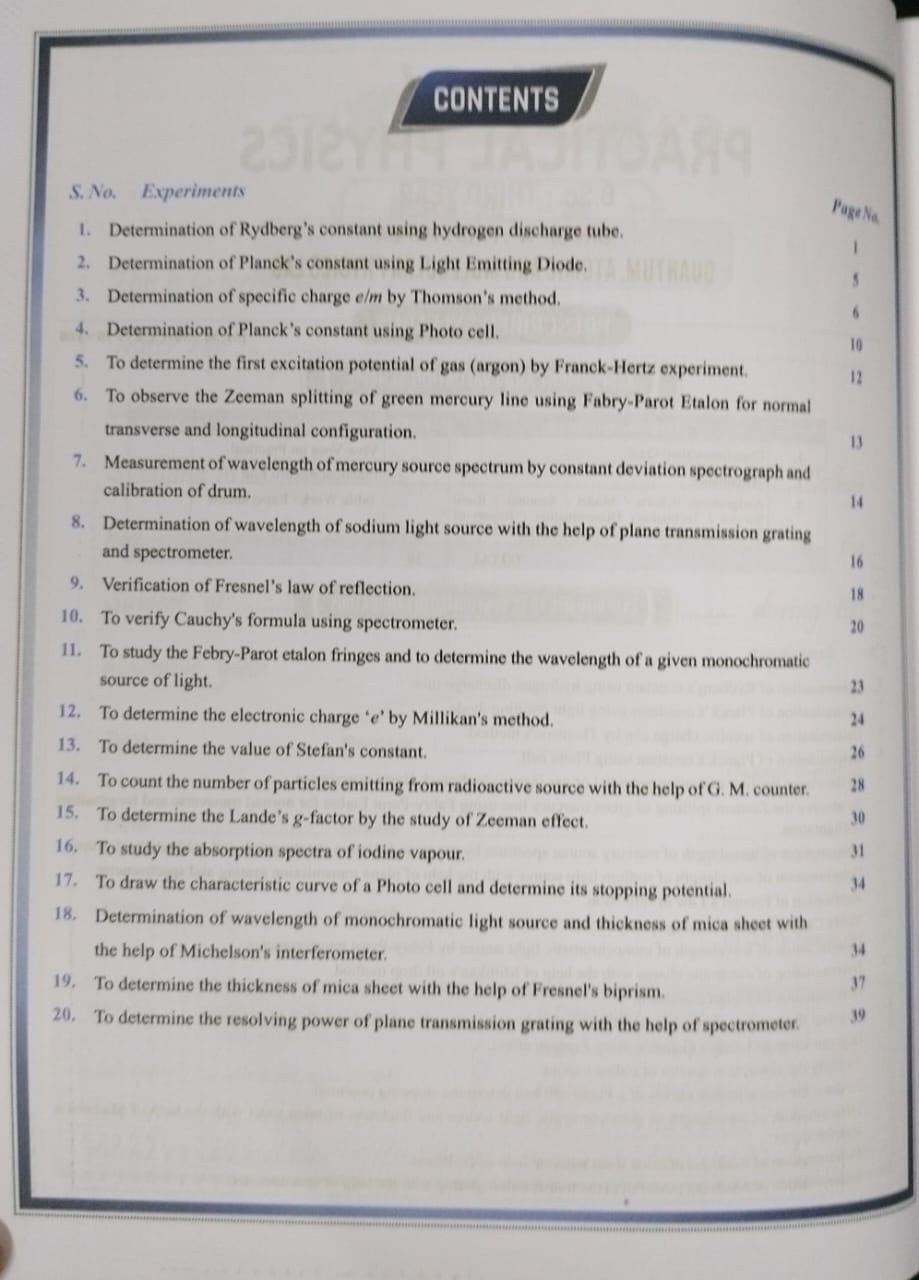Shivalal Practical Physics B.Sc. 3rd Year Paper-1 Group A [English]