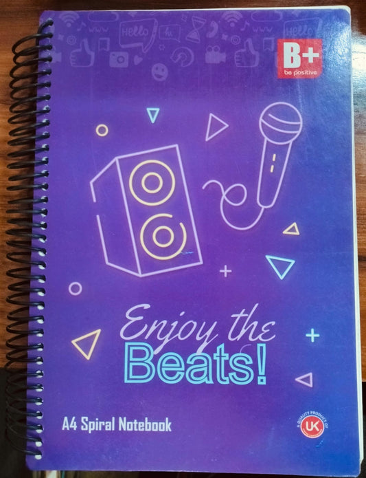 B+ Be Positive A4 Spiral Notebook – 500 Pages (Unruled)