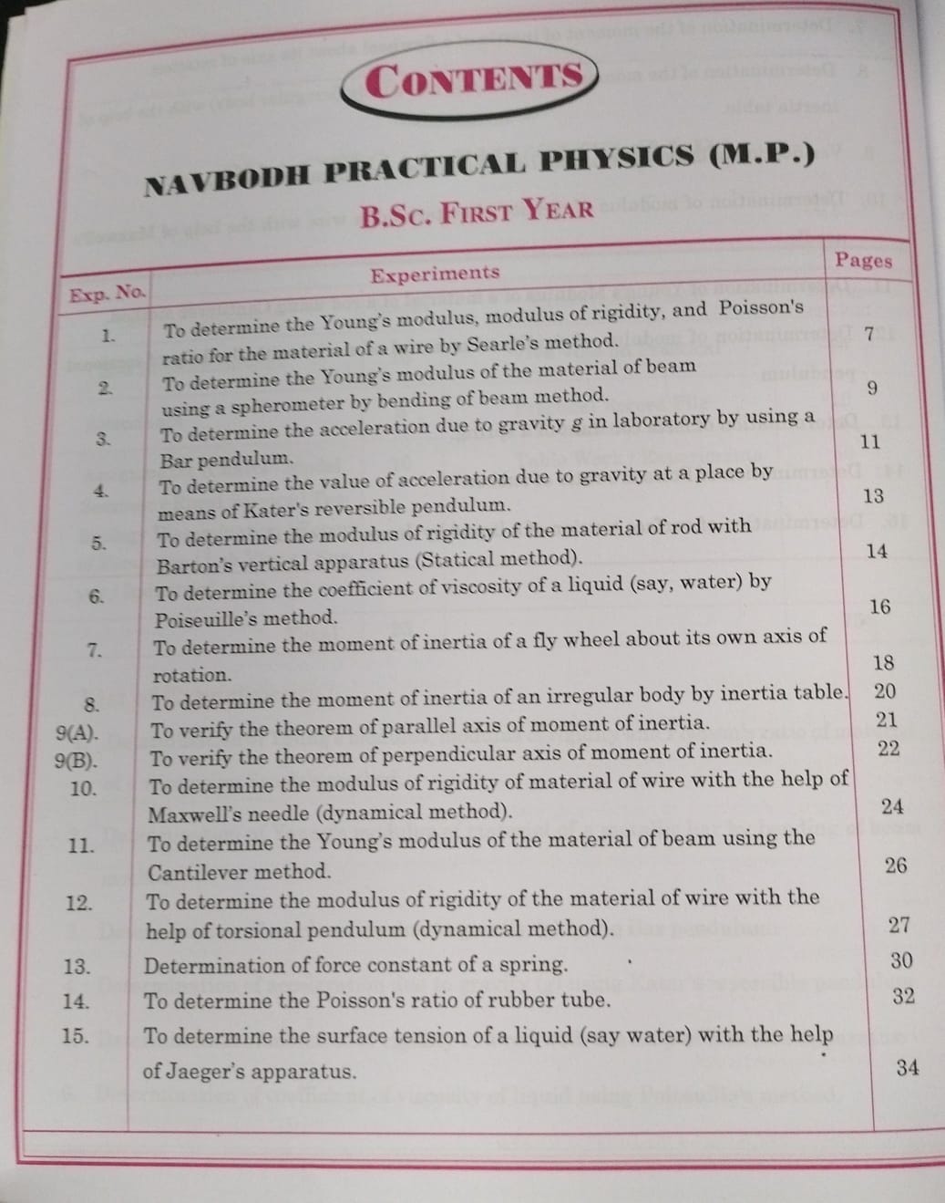 Navbodh B.Sc. Practical Physics Minor 1st Year Part-1 [English]