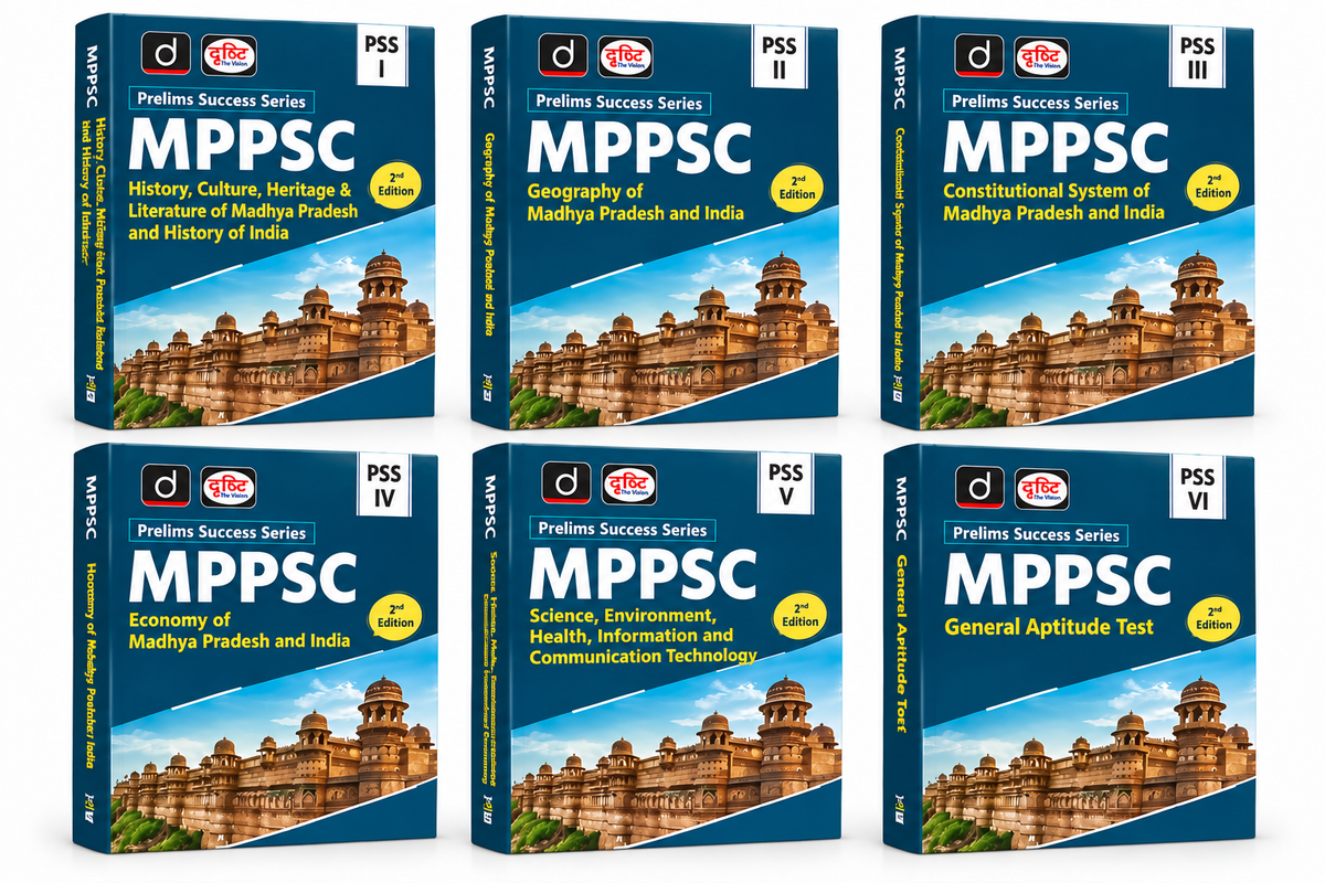 Drishti MPPSC Prelims 6 Book Set (English Medium)
