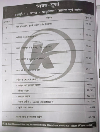 Karma IAS MPPSC Mains Paper-1, Part-B, Unit-03: Bharat Prakritik Sansadhan Evam Udyog (Hindi Medium)