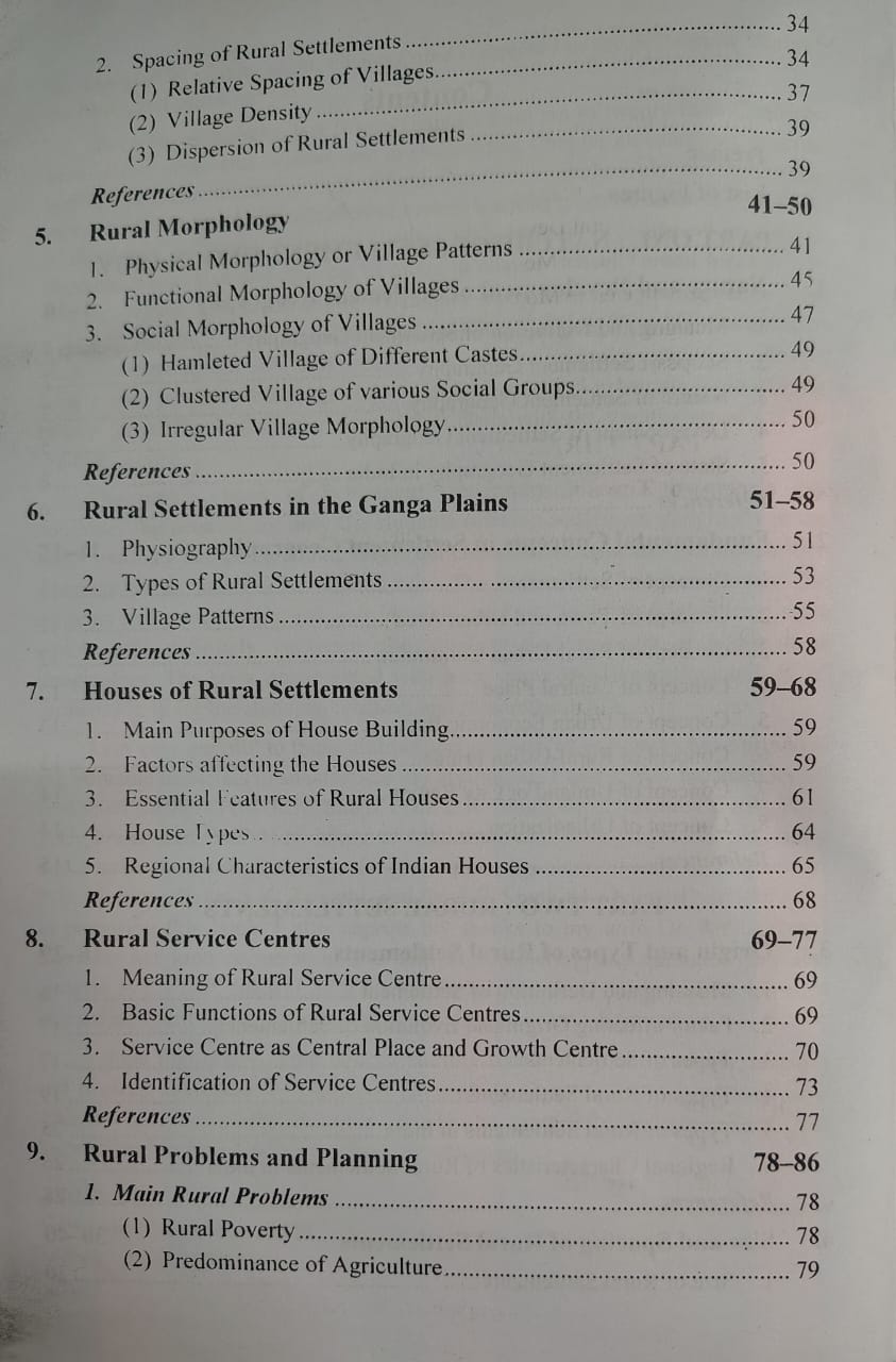 Sharda Pustak Bhawan Settlement Geography By Dr. S.D. Maurya (English Medium)
