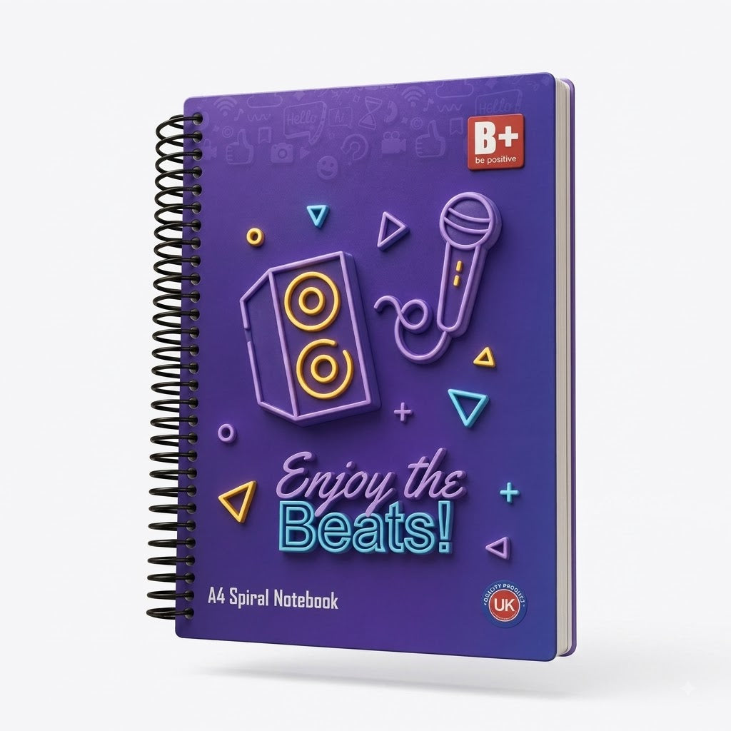B+ Be Positive A4 Spiral Notebook – 500 Pages (Ruled)