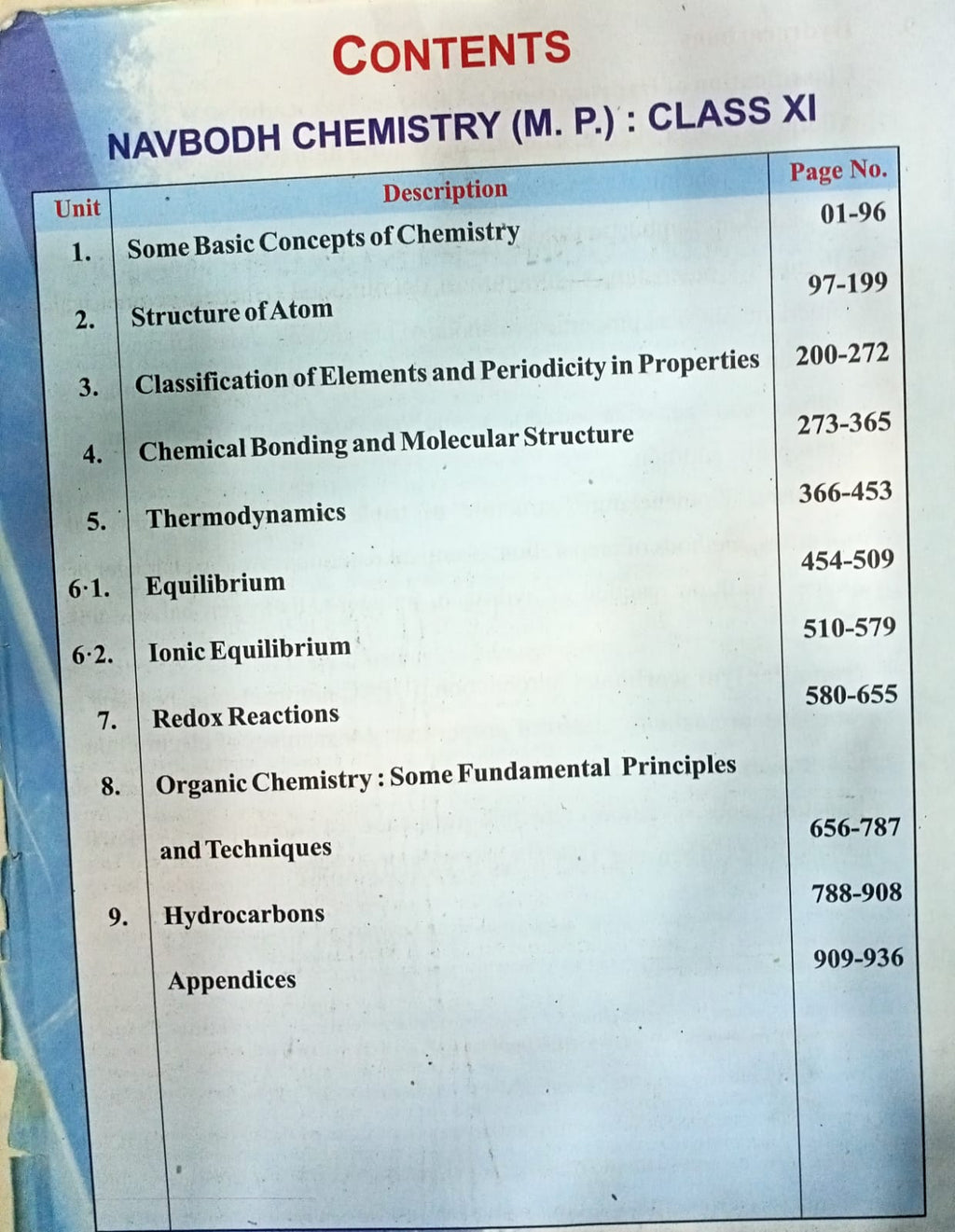 Navbodh Chemistry - Class 11th (English Medium)