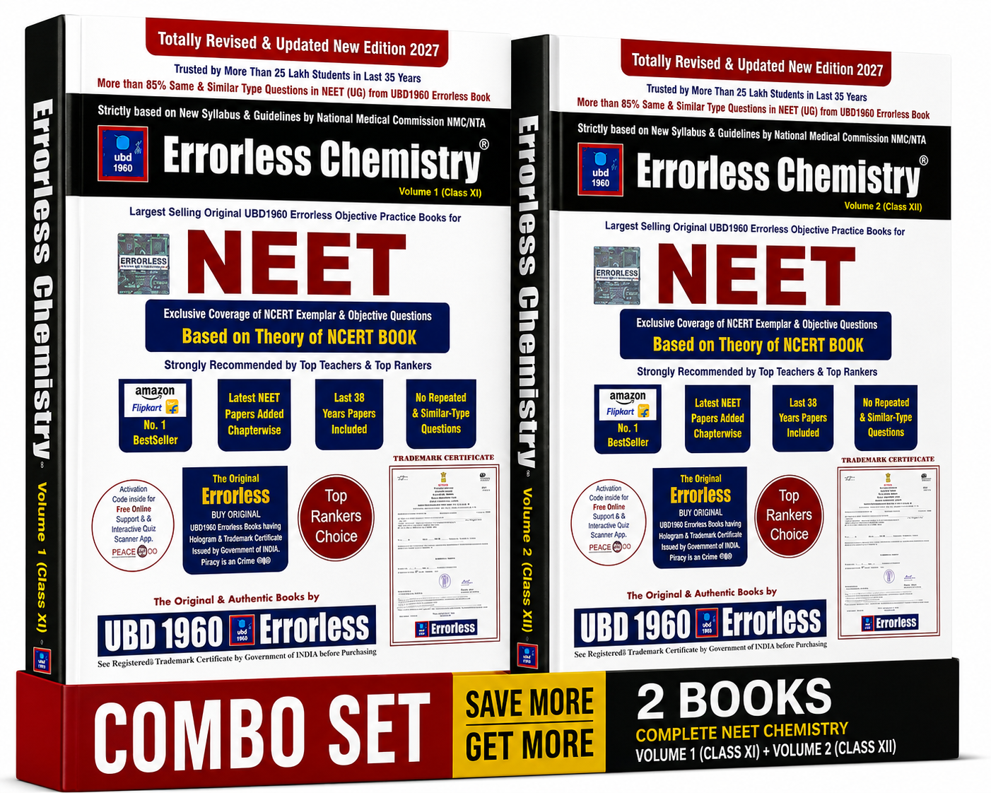 UBD 1960 Errorless Chemistry Vol. 1 & 2 for Class 11 & 12 NEET Edition 2027 (English Medium)