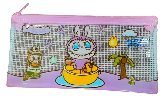 Cartoon Clear PVC Zipper Pen Bag – Transparent Plastic Pencil Case