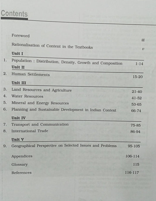 NCERT (textbook in Geogrphy )India  People and Economy Class-12th (English Medium)