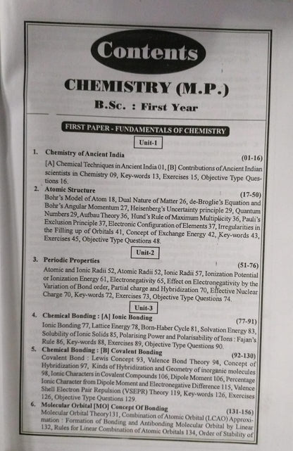 Navbodh Unified Chemistry Major – B.Sc. Part 1 [English]