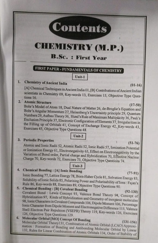 Navbodh Unified Chemistry Major – B.Sc. Part 1 [English]