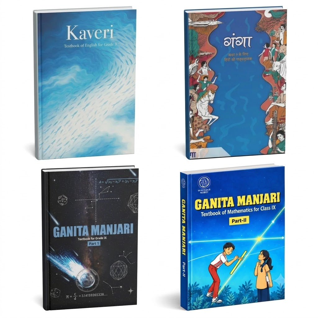 NCERT Class 9th Hindi + English + Maths Combo | Complete Study Set for New Edititon (2026-2027)