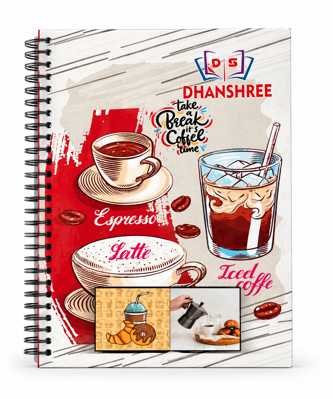 DhanShree A4 Spiral Notebook 400 Yellow Pages (Ruled)