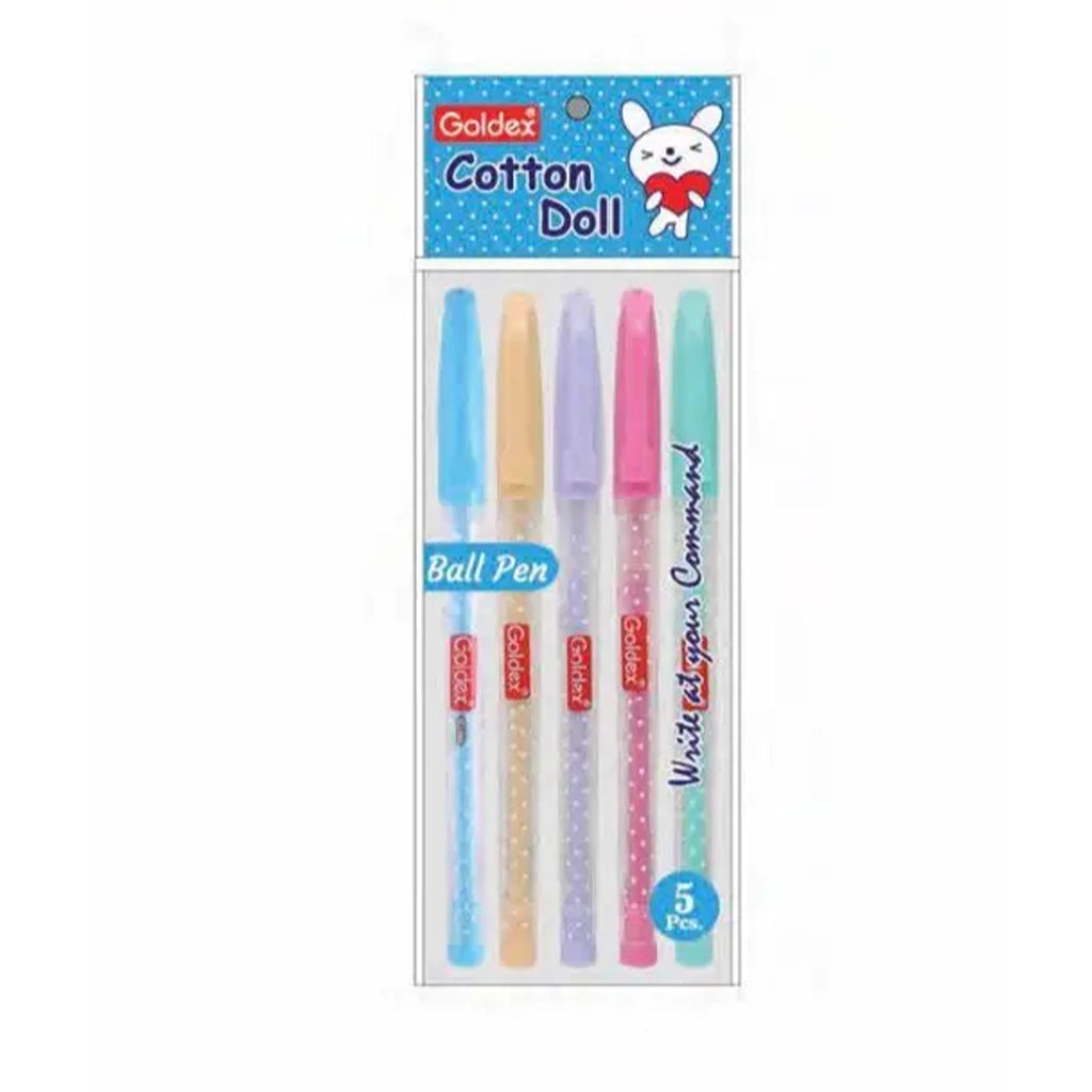 Goldex Cotton Doll 5 Pen Set [Blue]