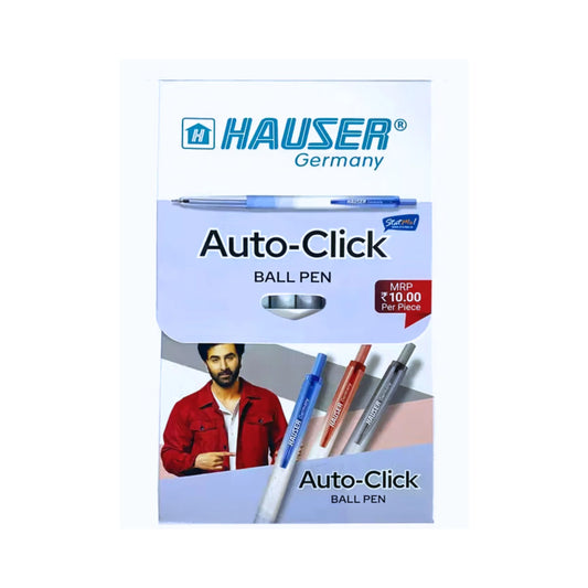 Hauser Germany Click Black Ball Pen – Pack of 10 Pieces, Smooth Writing Pens
