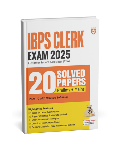 Arihant IBPS Clerk Exam 2025 | 20 Solved Papers (Prelims + Mains) English Medium