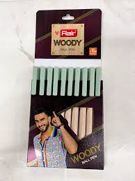 Flair Woody Ball Pen – 10 Piece Pack (Green Ink)