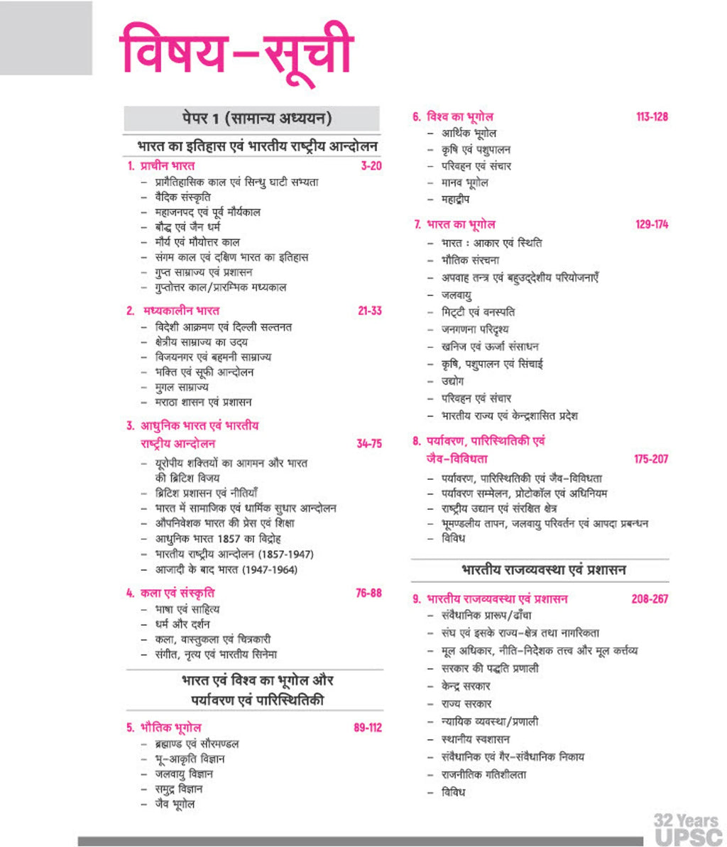Arihant 32 Years' UPSC IAS Prelims Solved Papers (2026-1995) Samanya Adhyayan Paper 1 + CSAT Paper 2 (Hindi Medium)