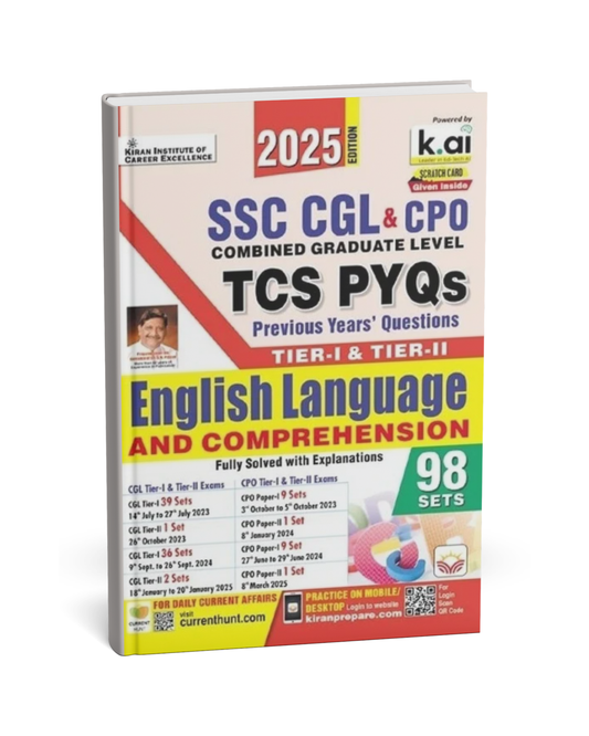 Kiran Publication – SSC CGL & CPO English Language & Comprehension Tier-1 & Tier-2 (98 Sets) [English]