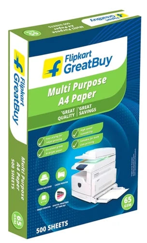 Flipkart GreatBuy Plain Copier Paper – A4 Size | 70 GSM | 500 Sheets |