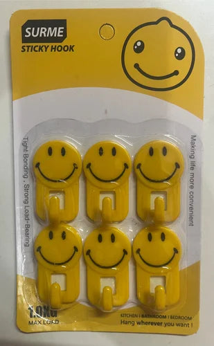 Smiley Surme Sticky Hook – Strong Adhesive Wall Hook