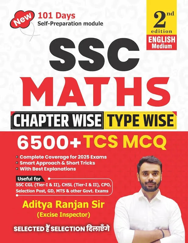 SSC Maths Chapter Wise Type Wise 6500+ TCS MCQ By Aditya Ranjan | 101 Days Self Preparation Module | English Medium | 2nd Edition (Old Edition)