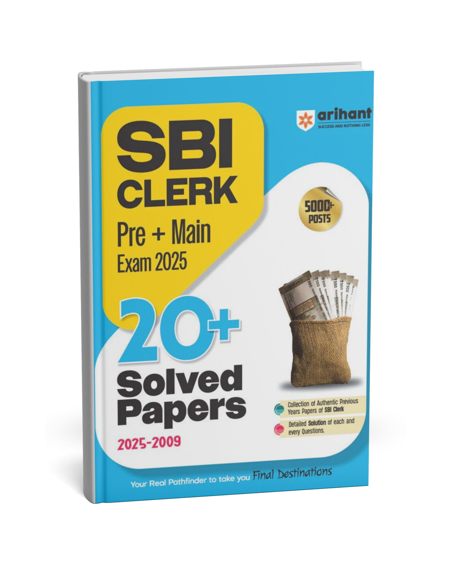 Arihant SBI Clerk Prelims + Mains Exam 2025 | 20+ Solved Papers [English Medium]