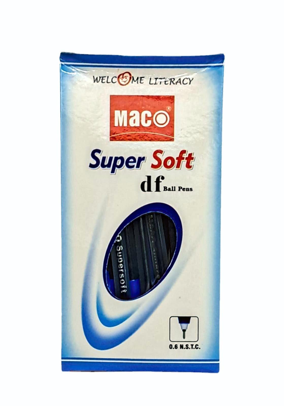 Maco Super Soft DF Blue Ball Pen – Pack of 20 Pieces